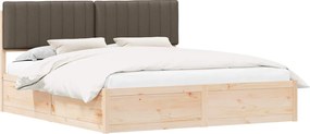 vidaXL Ágykeret Kárpitozott Fejtámlával Tópszínű 180 x 200 cm