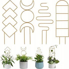 Növénytámasz 4DB Arany Fém Mini 33CM Kúszónövényekhez Díszlétra