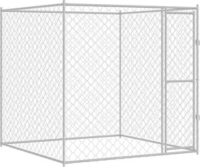 vidaXL Kutyaketrec Ezüst 200 x 200 x 200 cm Horganyzott acél