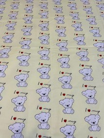 Gyermek pamut lepedők Bear love TiaHome - 1x Párna 90x70cm, 1x Paplan 140x200cm