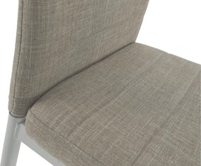 Étkezőszék, bézs szövet/fehér fém, COLETA NOVA