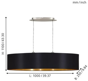 Eglo 31616 - Csillár kötélen MASERLO 2xE27/60W/230V