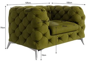 Zöld bársony fotel Chelsea – Ropez