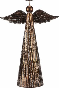 Karácsonyi fém dekoráció állványra Angyal, XL méret, réz