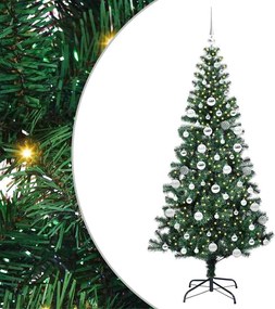 vidaXL Mesterséges, előre világított karácsonyi fa Zöld 180 cm