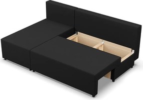 Nobu sarokkanapé, fonott, univerzális oldal, fekete