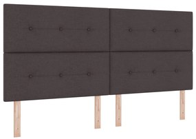 Boxspring Ágy Matraccal - Sötétbarna, 200x200 cm, Szövet