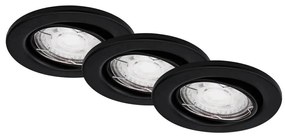 Brilo Brilo - KÉSZLET 3x LED Fürdőszobai beépíthető lámpa 1xGU10/5W/230V IP23 fekete BL1238
