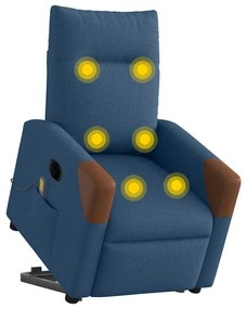 elektromos felállást segítő kék szövet dönthető masszázsfotel