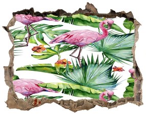 Lyuk 3d fali matrica Flamingók növények nd-k-154753401
