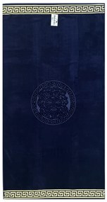 Poseidon sötétkék strandtörölköző