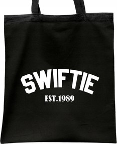 Taylor Swift fekete pamut bevásárló táska rajongóknak Ajándék