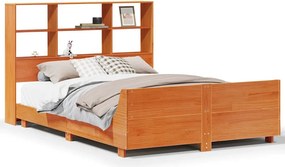 vidaXL viaszbarna tömör fenyőfa ágy matrac nélkül 140 x 190 cm