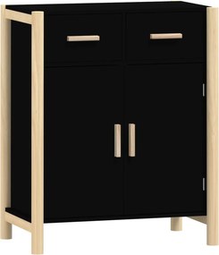 vidaXL fekete szerelt fa tálalószekrény 62 x 38 x 75 cm