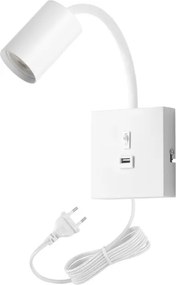 Immax 08296L - Fali lámpa USB-csatlakozóval PUNTO 1xGU10/9W/230V fehér