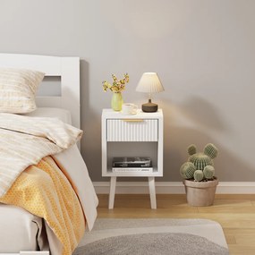 Éjjeliszekrény, fehér, TOBI