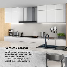 Klarstein Verosteel indukciós főzőlap, Elegáns, minimalista, nagy teljesítményű, 5 főzőzóna, 12200 W, 90 cm
