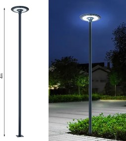 Brilagi - 4 m-es antracit fém tartórúd kültéri lámpaoszlophoz, Ø 58 mm