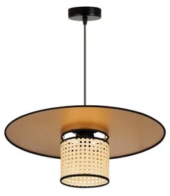 Duolla - Csillár zsinóron TOKYO RATTAN 1xE27/15W/230V átm. 50 cm arany/rattan