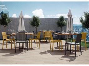 Sárga műanyag kerti szék Grid – Rojaplast