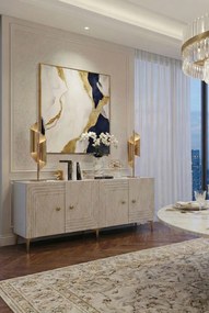 Lessi 150 - White, Travertine, Gold