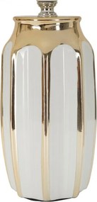 Fehér-aranyszínű kerámia asztali lámpa textil búrával (magasság 40,5 cm) Cassy – Mauro Ferretti