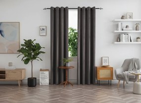 Sötétítő függöny DUNES VELVET 140x250 cm, sötétszürke Felfüggesztés: Fém gyűrűk