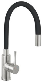 FERRO - Mosogató csap rugalmas karral rozsdamentes/matt fekete