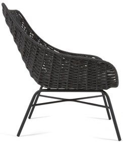 Abeli fekete kézzel készített kültéri fotel - Kave Home