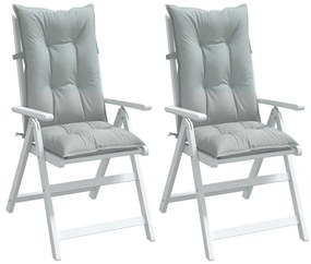 2 db világosszürke szövet magas háttámlájú székpárna 120x50x7cm