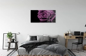 Üvegképek lila rózsa 100x50 cm
