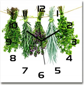 Nagy üveg falióra Gyógynövények zsinóron 60x60