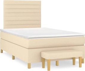 vidaXL krémszínű szövet rugós ágy matraccal 120 x 200 cm