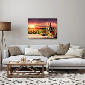 Szőlőskert borral képe (70x50 cm)