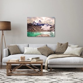 Hegyi tó képe (üvegen) (70x50 cm)