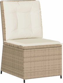 vidaXL Kerti kanapé párnával Fekete és krémfehér polirattan