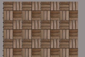 Csempe teraszlap 1 db teak fa padlópanel 1m² 30x30x2 cm