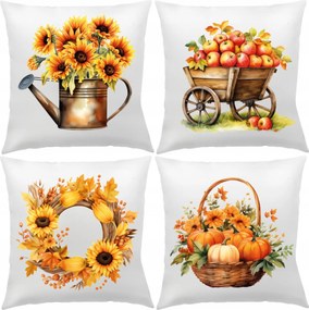 Párnahuzat Szett 4 db 40x40 cm Őszi Dekoratív