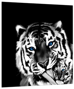 Tigris a kölykével képe (30x30 cm)