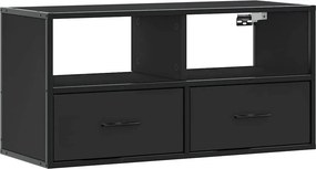 vidaXL fekete szerelt fa és fém TV-szekrény 80x31x39,5 cm