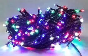 Karácsonyfa Fények Karácsonyi Fények Színes MIX 50 Led Állandó Fény