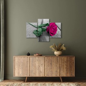Kép - Rózsaszín rózsa zöld szárral (90x60 cm)