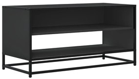 fekete szerelt fa és fém TV-szekrény 91x40x46 cm
