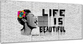 Festmények 180x90 Banksy Life is beautiful