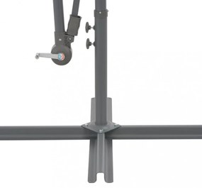 bordó konzolos napernyő LED-világítással 350 cm