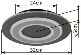 Globo 48032-24 - LED Mennyezeti lámpa JAYDEN LED/24W/230V átm. 32 cm antracit