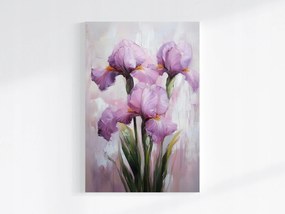 Vászonkép Canvas Természet Kert Rét Virágok Rózsaszín Írisz Csokor 80x120