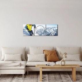 Kép - Síelő (órával) (90x30 cm)