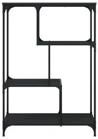 fekete szerelt fa és acél könyvespolc 81x36x115 cm
