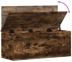 füstös tölgy színű szerelt fa tárolóláda 90 x 35 x 35 cm